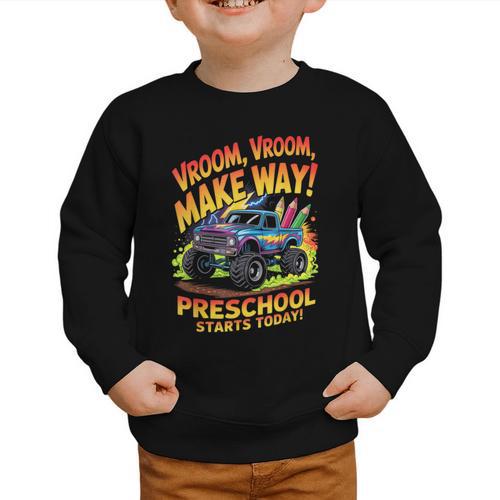 Back To School Preschool Pre-K Monster Truck First Day Boys Graphic Toddler Sweatshirt - Savourry