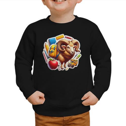Back To School Ram Boys Girls Student Kids Lover Farmer Cute Graphic Toddler Sweatshirt - Savourry