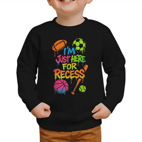 Back To School Sports Basketball Football Recess Graphic Toddler Sweatshirt - Savourry