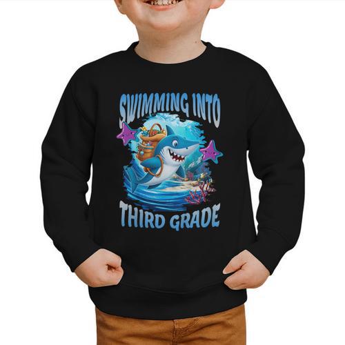 Back To School Third Grade Shark Graphic Toddler Sweatshirt - Savourry