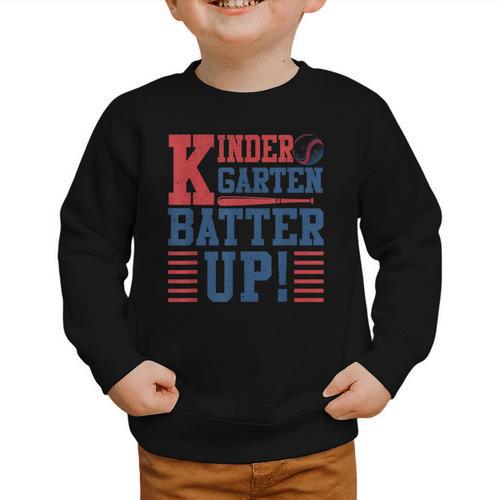 Baseball Kindergarten Back To School Kindergarten Batter Up Graphic Toddler Sweatshirt - Savourry