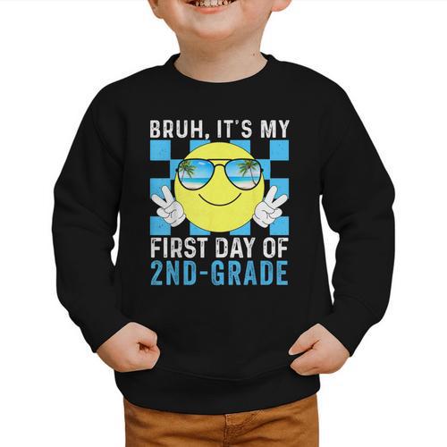 Bruh It's My First Day Of 2nd-Grade Back To School Kids Boys Graphic Toddler Sweatshirt - Savourry