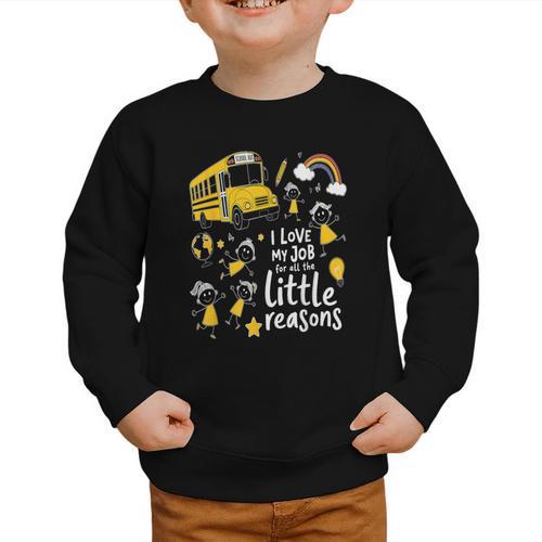 Bus Driver I Love My Job Little Reasons Back To School Graphic Toddler Sweatshirt - Savourry