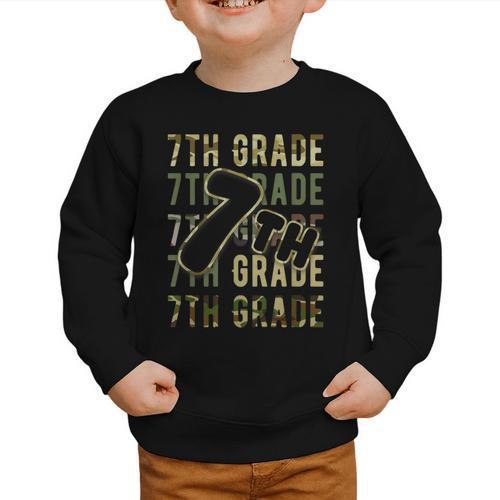 Camo Team Squad 7th Grade Back To School Kids Boys Graphic Toddler Sweatshirt - Savourry