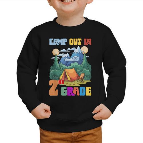 Camp Out In 2nd Grade Back To School For Camping Lover Graphic Toddler Sweatshirt - Savourry