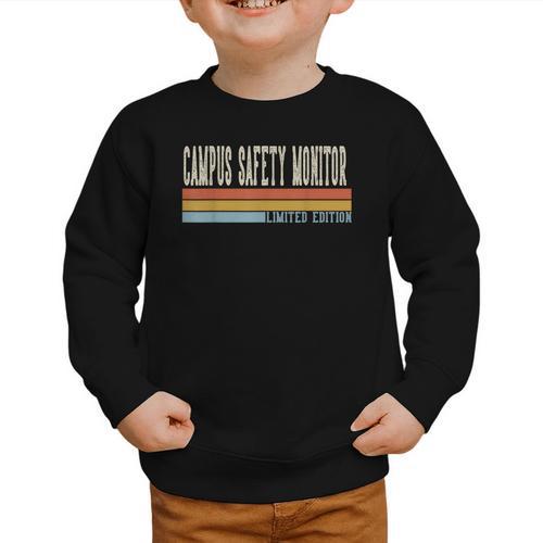 Campus Safety Monitor Week Retro Vintage Back To School Day Graphic Toddler Sweatshirt - Savourry