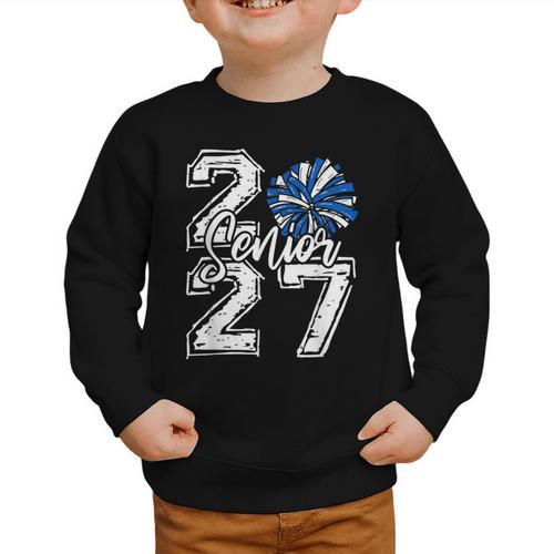 Class Of 2027 Cheer Blue Senior 2027 Back To School Graphic Toddler Sweatshirt - Savourry