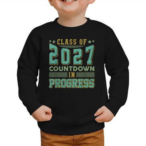 Class Of 2027 Countdown In Progress Fun Back To School Retro Graphic Toddler Sweatshirt - Savourry