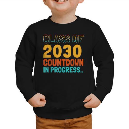 Class Of 2030 Countdown In Progress Fun Back To School Retro Graphic Toddler Sweatshirt - Savourry
