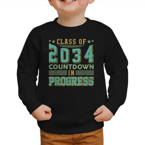 Class Of 2034 Countdown In Progress Fun Back To School Retro Graphic Toddler Sweatshirt - Savourry
