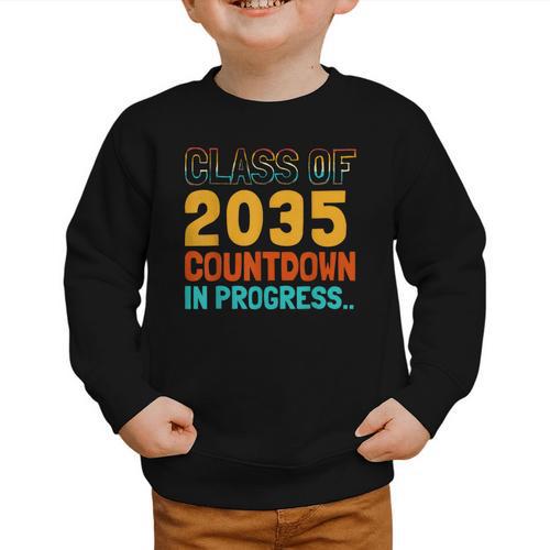 Class Of 2035 Countdown In Progress Fun Back To School Retro Graphic Toddler Sweatshirt - Savourry