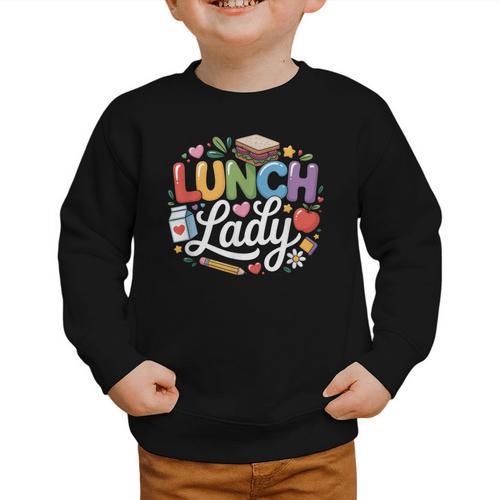 Colorful Lunch Lady Appreciation Retro Back To School Graphic Toddler Sweatshirt - Savourry