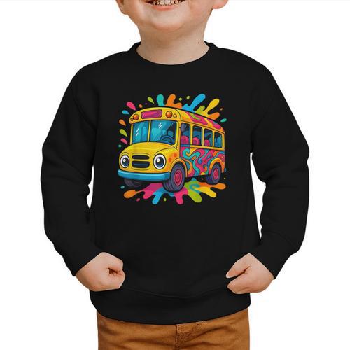 Colorful School Bus Driver Back To School Men Women Kids Graphic Toddler Sweatshirt - Savourry