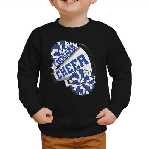 Cougars Cheer Back To School Cheerleading Spirit B Graphic Toddler Sweatshirt - Savourry