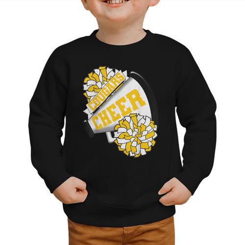 Cougars Cheer Back To School Cheerleading Spirit GY Graphic Toddler Sweatshirt - Savourry