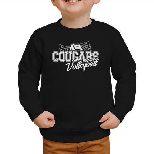 Cougars Volleyball Back To School Spirit Graphic Toddler Sweatshirt - Savourry