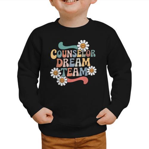 Counselor Dream Team Retro Back To School Counselor Squad Graphic Toddler Sweatshirt - Savourry