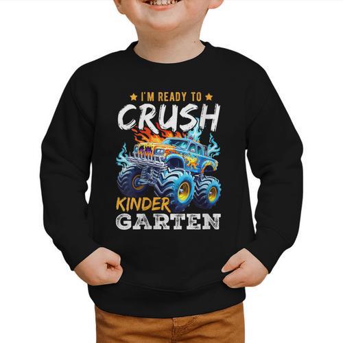 Crush Kindergarten Monster Truck Back To School Boys Graphic Toddler Sweatshirt - Savourry