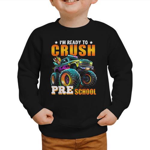 Crush Preschool Monster Truck Back To School Kids Boys Graphic Toddler Sweatshirt - Savourry