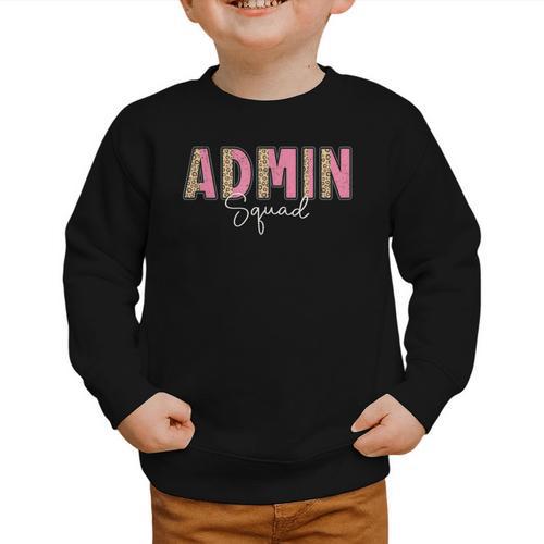 Cute Admin Squad Crew Team Back To School Administration Graphic Toddler Sweatshirt - Savourry