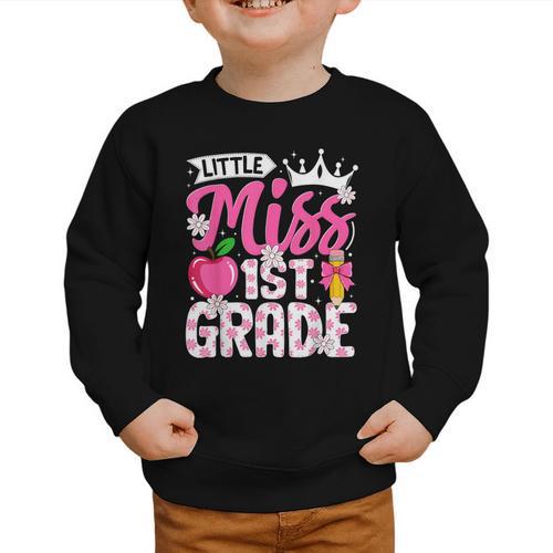 Cute Back To School 1st Grade Girls Kids First Day Of School Graphic Toddler Sweatshirt - Savourry