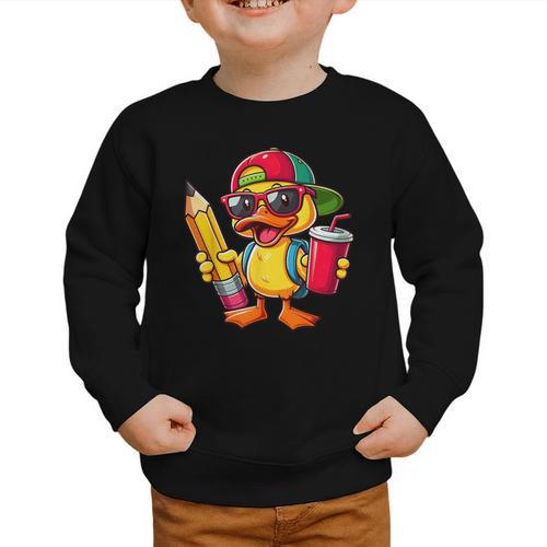 Cute Duck Lover Pencil Back To School Kids Boys Girls Graphic Toddler Sweatshirt - Savourry