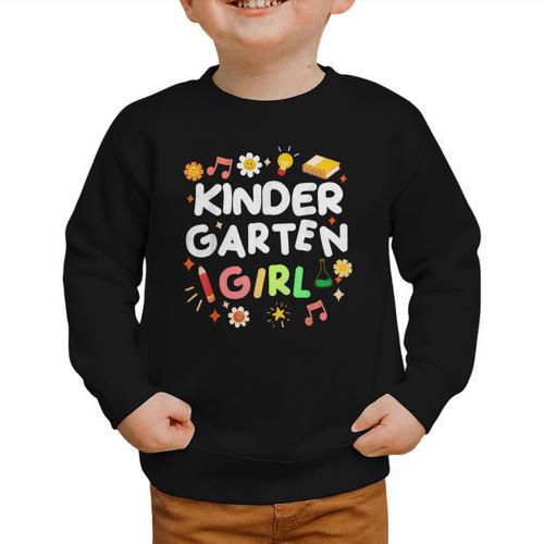 Cute Kindergarten Girl First Day Of School Back To School Graphic Toddler Sweatshirt - Savourry