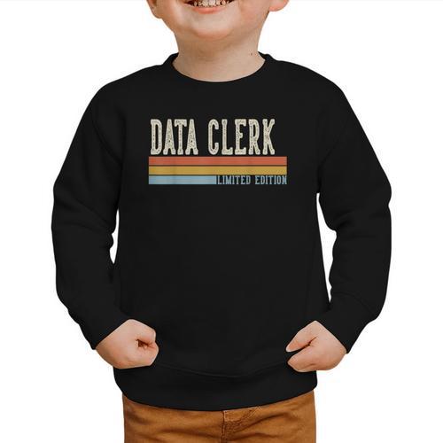 Data Clerk Week Retro Vintage Back To School Day Graphic Toddler Sweatshirt - Savourry