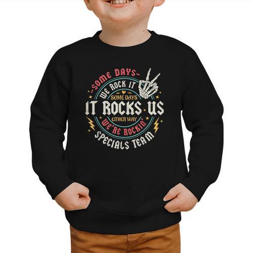 Some Days We Rock It Specials Team PE Back To School Graphic Toddler Sweatshirt - Savourry