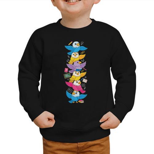 Eagle Colorful Rainbow Back To School Kids Boys Girls Graphic Toddler Sweatshirt - Savourry