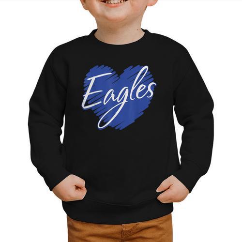 Eagles Heart Back To School Spirit B Graphic Toddler Sweatshirt - Savourry