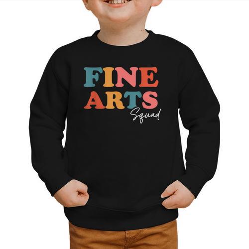 Fine Arts Squad Boho Cute Back To School Fine Arts Graphic Toddler Sweatshirt - Savourry