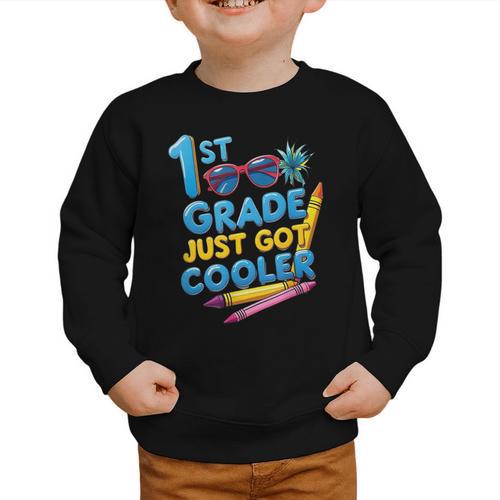 First Day Of First Grade Shirt Boys Girls Back To School Graphic Toddler Sweatshirt - Savourry