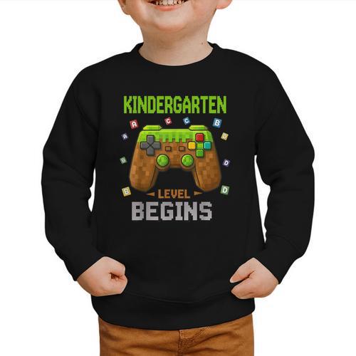 First Day Of Kindergarten Level Begins Back To School Graphic Toddler Sweatshirt - Savourry