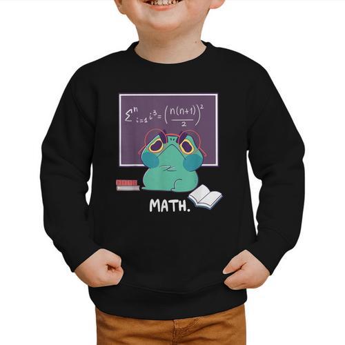 Frog Hates Math Kawaii Science Back To School Kids Graphic Toddler Sweatshirt - Savourry