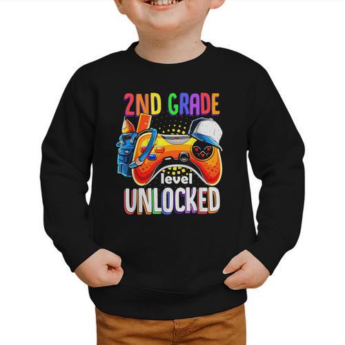 Gamer Back To School Gamepad 2nd Second Grade Level Unlocked Graphic Toddler Sweatshirt - Savourry