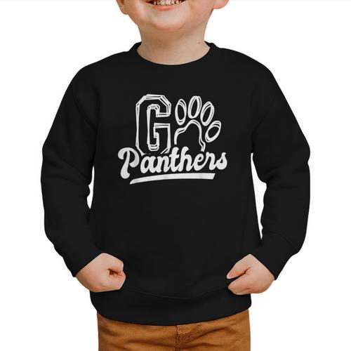 Go Cheer Panthers School Spirit Team Panther Back To School Graphic Toddler Sweatshirt - Savourry