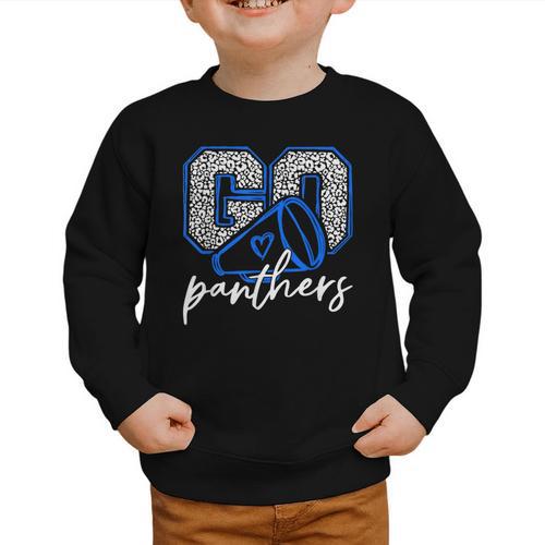 Go Cheer Panthers School Sports Name Spirit Back To School Graphic Toddler Sweatshirt - Savourry