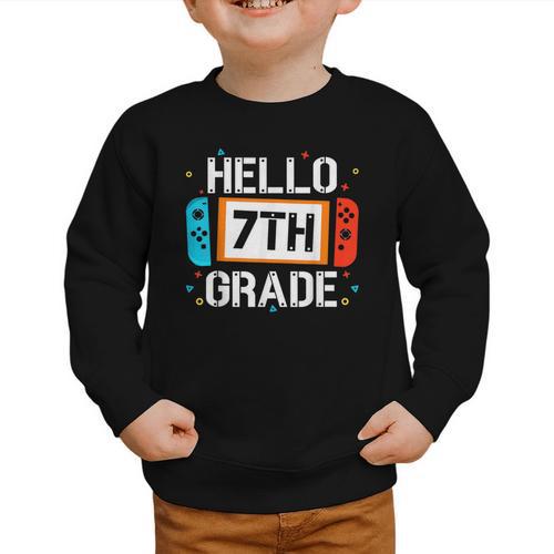 Hello 7th Grade Back To School Video Game Seventh Grade Boys Graphic Toddler Sweatshirt - Savourry