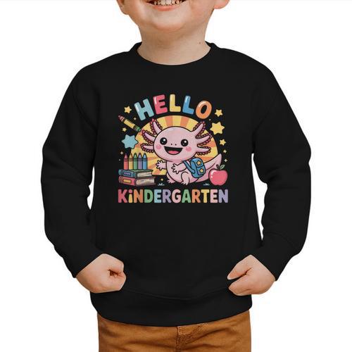 Hello Kindergarten Axolotl Back To School For Kids Graphic Toddler Sweatshirt - Savourry