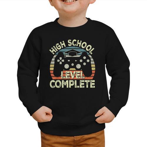 High School Level Unlocked Video Game Back To School Boys Graphic Toddler Sweatshirt - Savourry