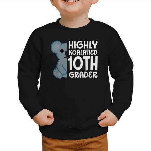 Highly Koalafied 10th Grader Koala Back To School Graphic Toddler Sweatshirt - Savourry