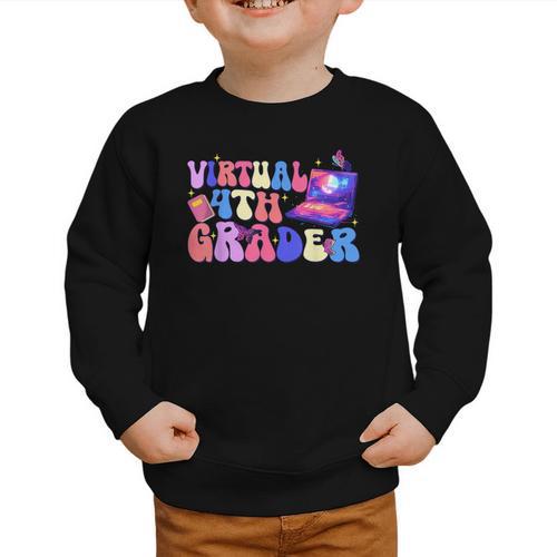 Homeschool 4th Grade Virtual 4th Grader Back To School Graphic Toddler Sweatshirt - Savourry