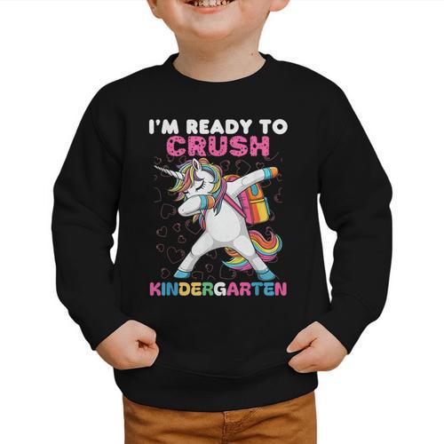 I'm Ready To Crush Kindergarten Unicorn Back To School Graphic Toddler Sweatshirt - Savourry