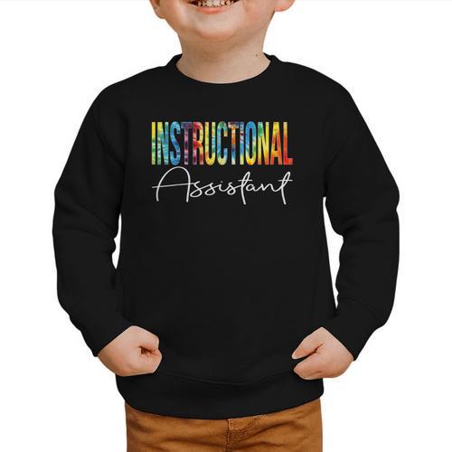 Instructional Assistant Tie Dye Back To School For Work Graphic Toddler Sweatshirt - Savourry