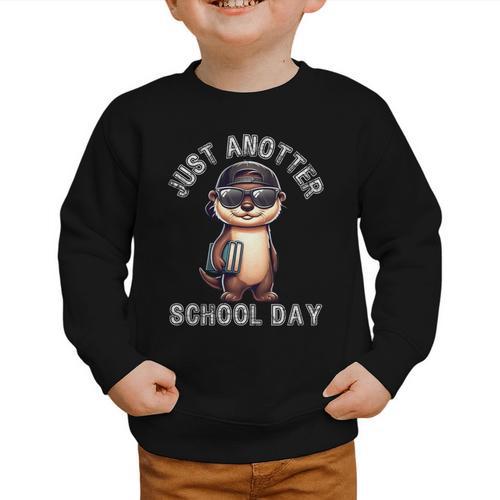 Kids Just Anotter School Day Otter Boys First Day Back To School Graphic Toddler Sweatshirt - Savourry