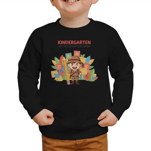 Kindergarten Adventure Explorer Back To School Graphic Toddler Sweatshirt - Savourry
