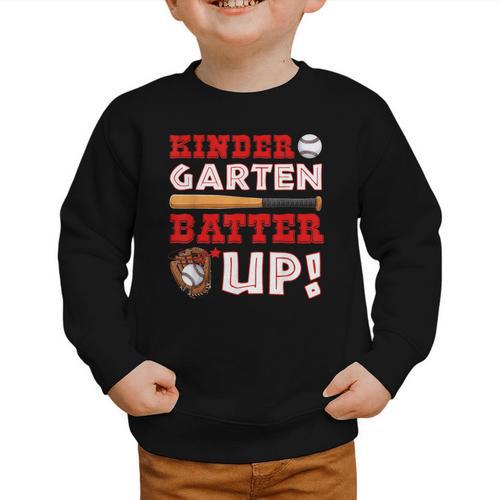 Kindergarten Batter Up Back To School Baseball Player Boys Graphic Toddler Sweatshirt - Savourry