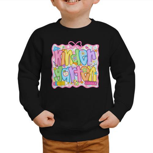 Kindergarten Coquette Bow Back To School Kinder Girl Kids Graphic Toddler Sweatshirt - Savourry
