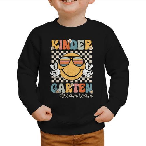 KinderGarten Dream Team Smile Retro Back To School Kinder Graphic Toddler Sweatshirt - Savourry